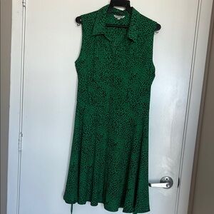 Nanette Lepore Green Patterned Midi Dress